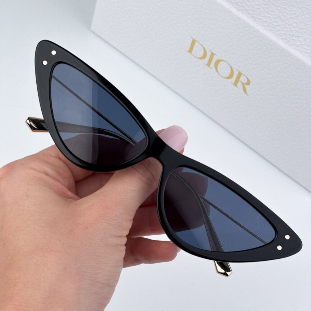 Dior MISSDIOR B4U CD40105U 01V 12B0 BRAND NEW Sunglasses Shiny Black Blue Unisex